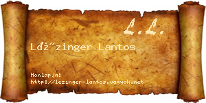 Lézinger Lantos névjegykártya